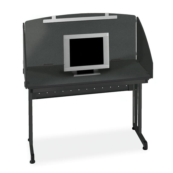 OFM Model 55102 24" x 48" Modular Study Carrel, Graphite with Black Frame