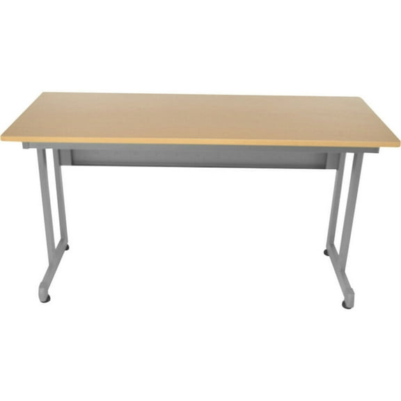 OFM Model 55141 20" x 55" Modular Utility and Training Table, Maple with Silver Frame