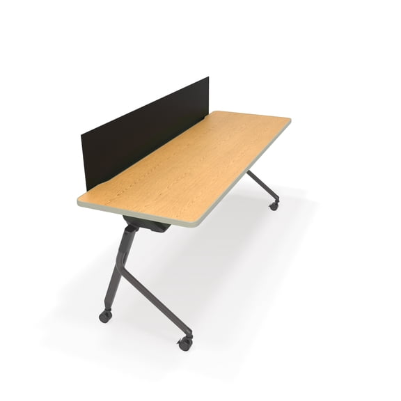 OFM Mesa Series Model 66183 Nesting Training Table and Desk with Privacy Panel, 23.50" X 71", Oak