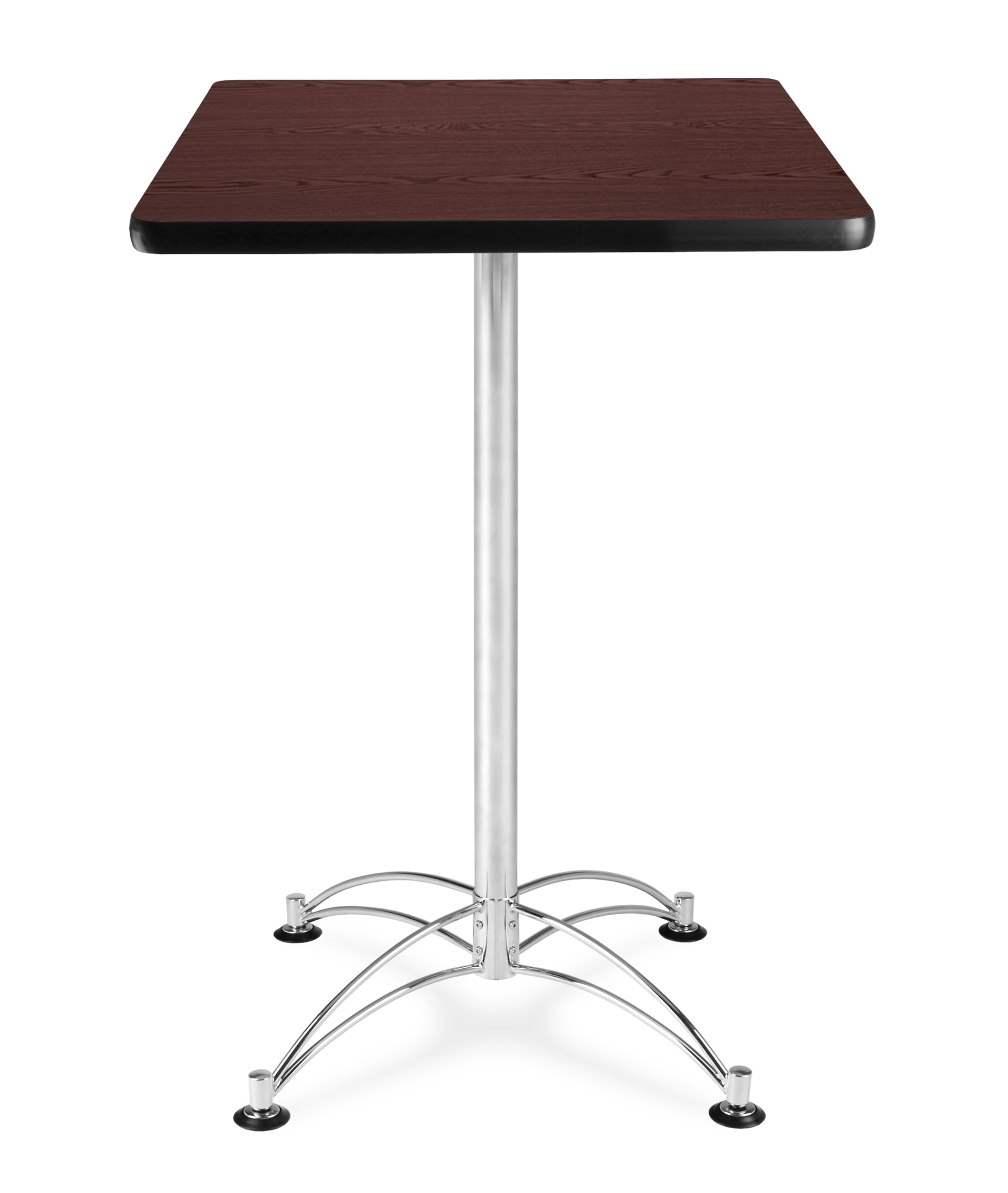 OFM Model CCLT24SQ 24" Square Cafe Height Table, Mahogany with Chrome Base