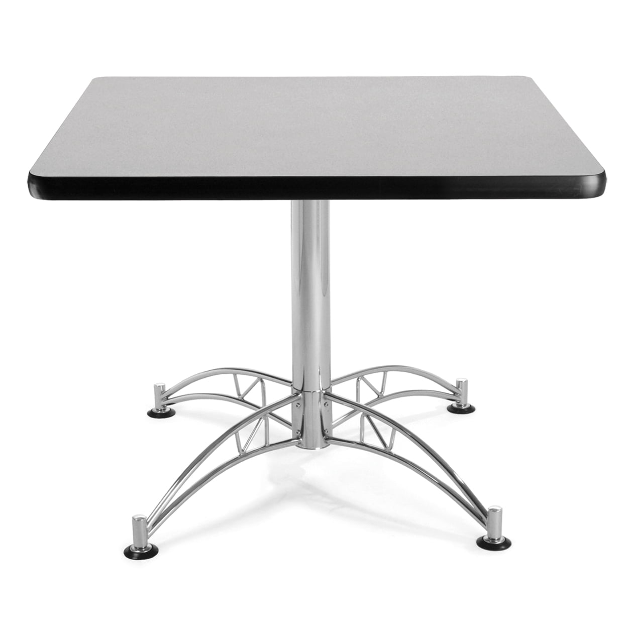 OFM Model LT36SQ 36" Multi-Purpose Square Table with Chrome-Plated Steel Base, Gray Nebula