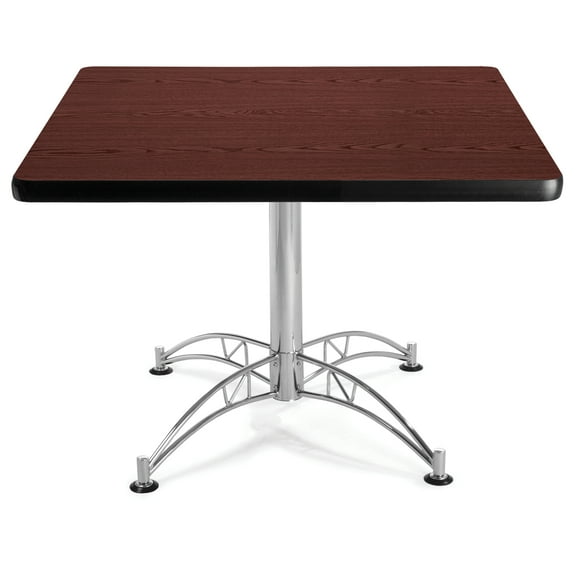 OFM Model LT42SQ 42" Multi-Purpose Square Table with Chrome-Plated Steel Base, Mahogany