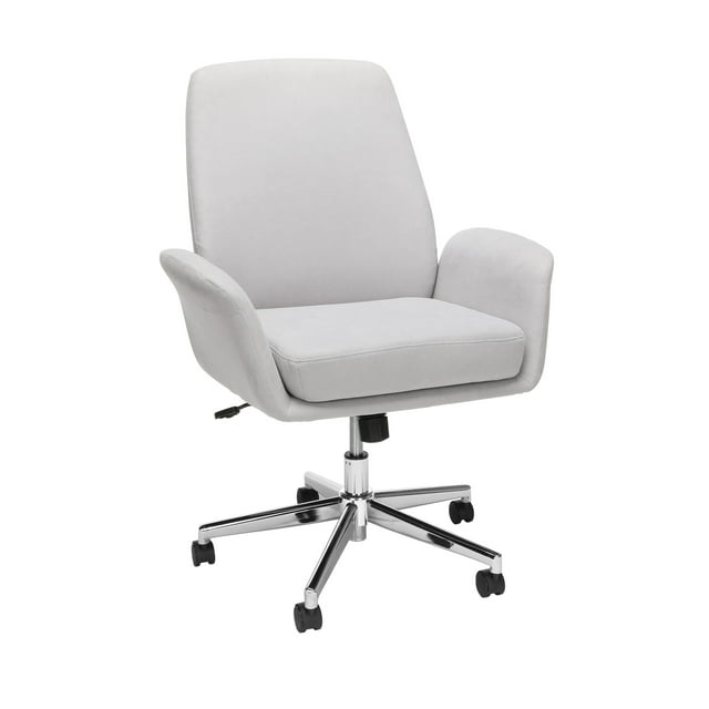 OFM Modern Fabric Upholstered Swivel Office Chair, Cushioned Arm Chair, in Gray (733-F-GRY)