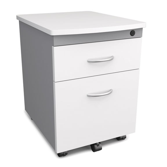 OFM Modular 2 Drawer Mobile Pedestal in White