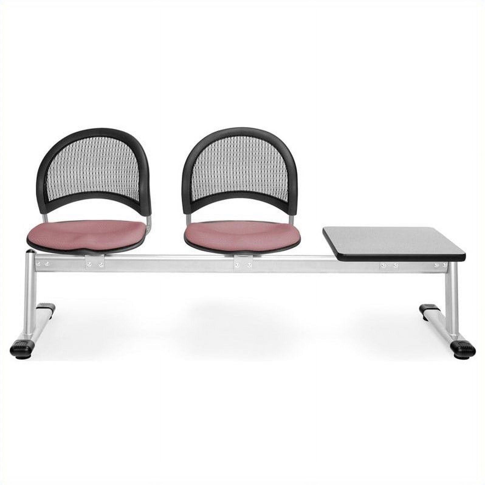 OFM Moon Beam Seating with 2 Seats and Table in Coral Pink and Gray