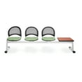 thumbnail image 1 of OFM Moon Series Model 334T 4-Unit Beam Seating with 3 Fabric Seats & 1 Table, Sage Green with Cherry, 1 of 2