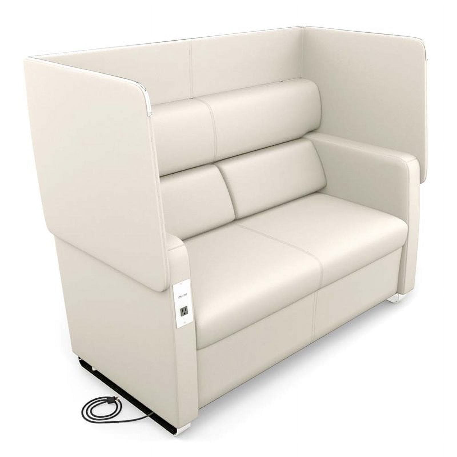 OFM Morph Soft Faux Leather Loveseat in Linen