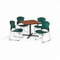 thumbnail image 1 of OFM Multi-Use Break Room Package, 36" Square Table with Vinyl Stack Chairs, Oak Finish with X-Style Pedestal Base and Black Seats (PKG-BRK-066), 1 of 1