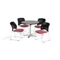 thumbnail image 1 of OFM Multi-Use Break Room Package, 42" Round Flip-Top Table with Stars Stack Chairs, Gray Nebula Finish with Coral Pink Seats (PKG-BRK-166), 1 of 1
