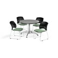 thumbnail image 1 of OFM Stars Series Break Room Set 42 Inch Round Table 4 Stack Chairs Sage Green, 1 of 1