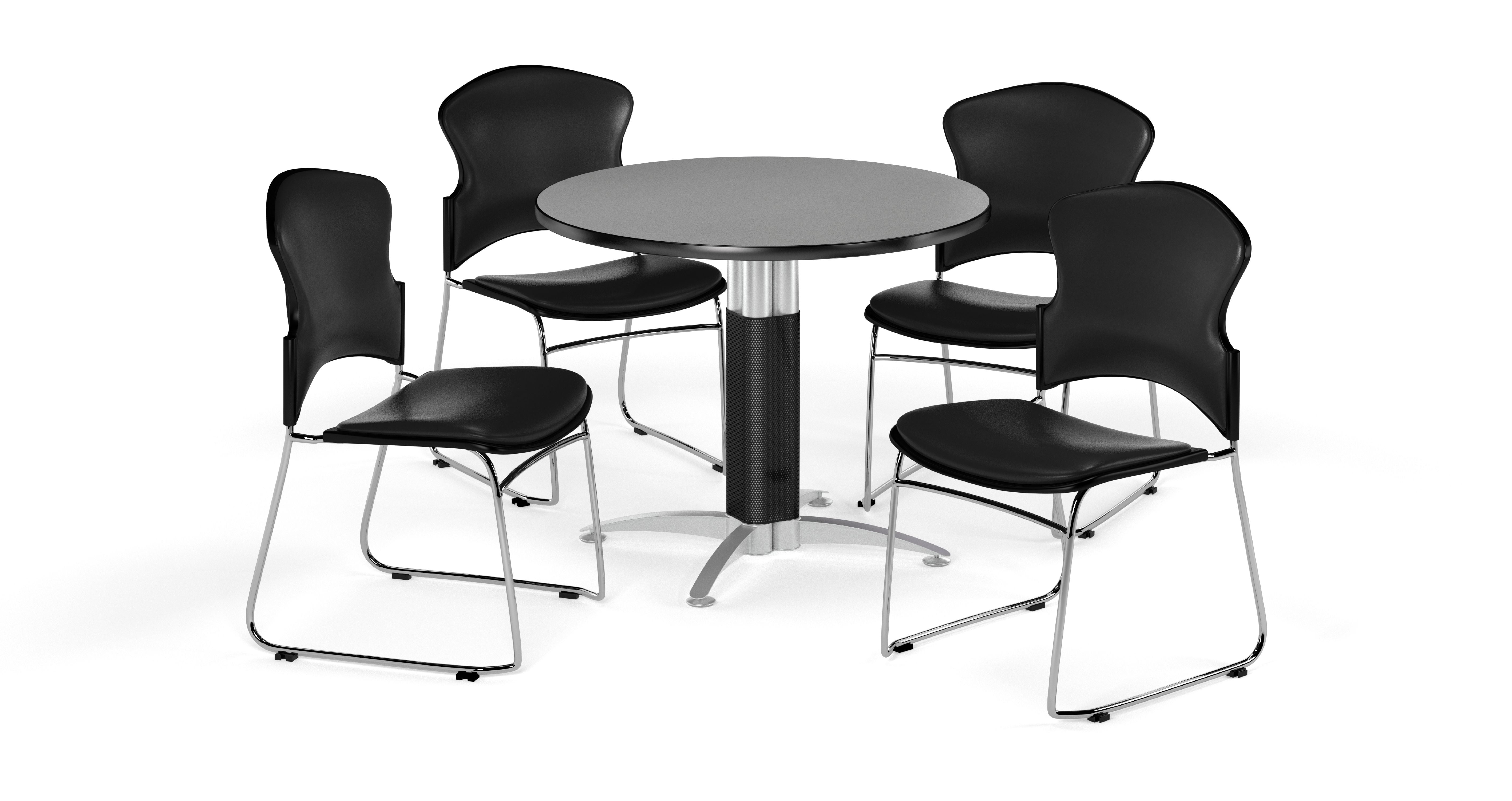 OFM MultiUse Break Room Package, 42" Round Table with Vinyl Stack