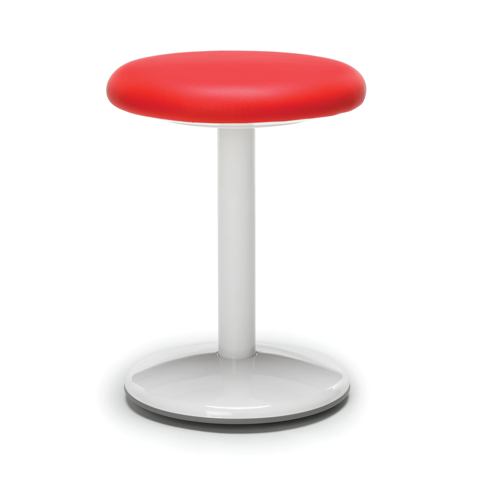 2818-ATV-V-RED Restaurant Furniture Active Series 300 lb Capacity White curved base 18-In High RED Vinyl Round Seat BAR Stool