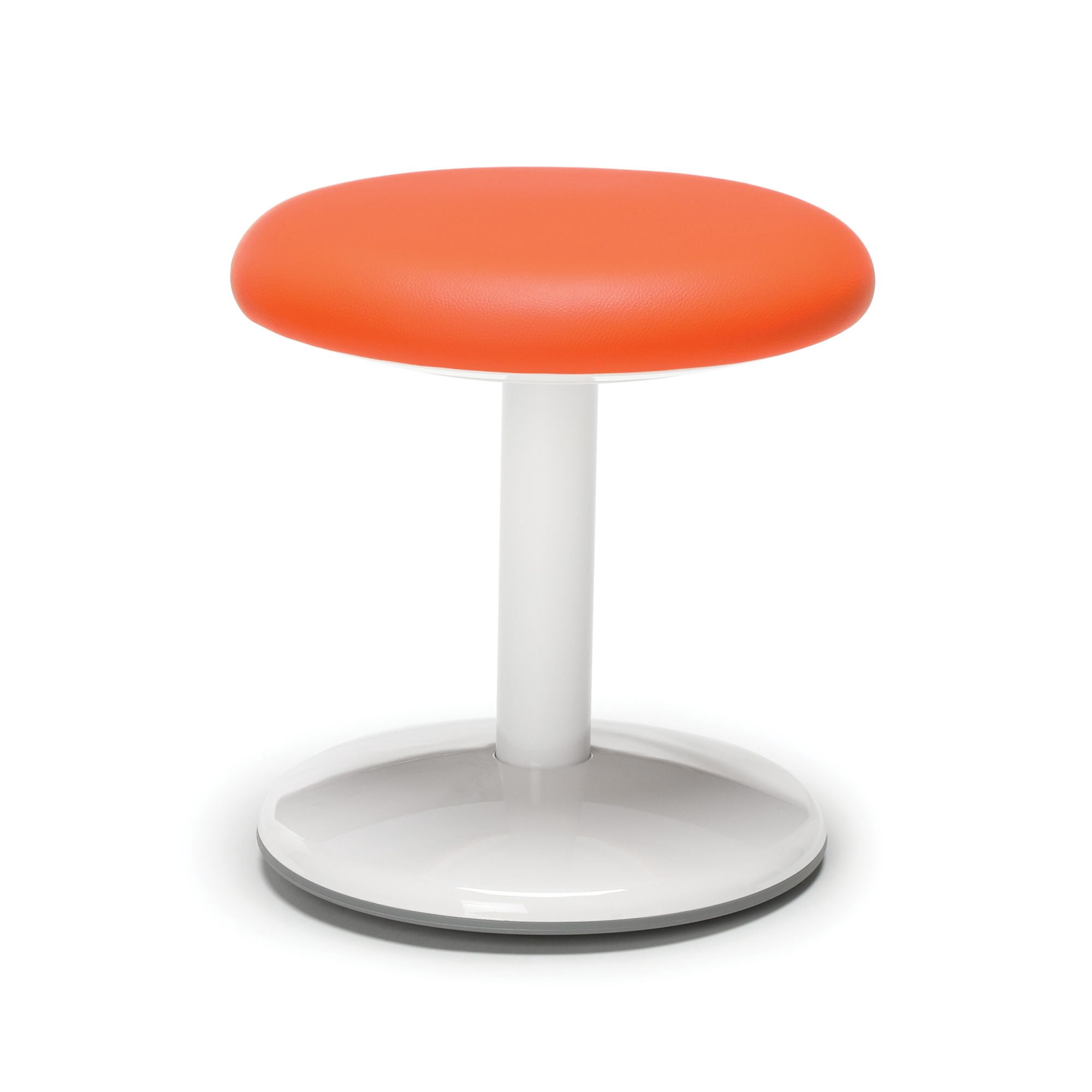 2814-ATV-V-OR Restaurant Furniture Active Series 300 lb Capacity White curved base 14-In High ORANGE Vinyl Round Seat BAR Stool
