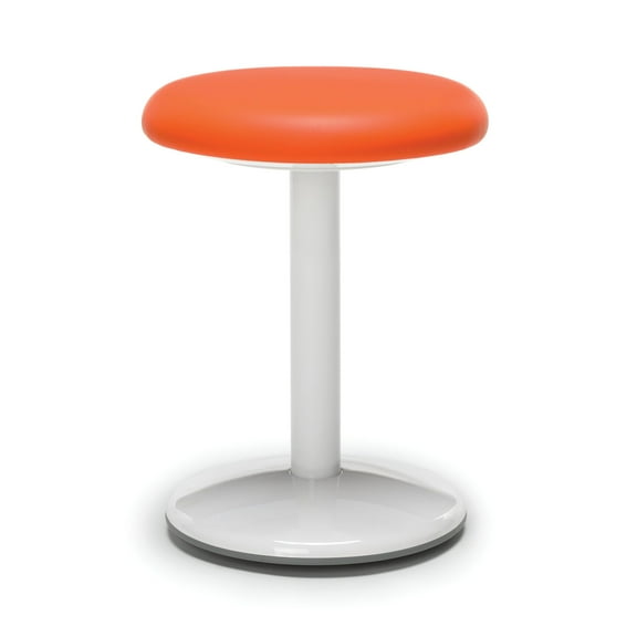 OFM Orbit 18" Round Backless Faux Leather Active Stool in Orange