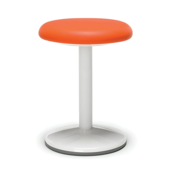 2818-STA-V-OR Restaurant Furniture Static Series 300 lb Capacity White curved base 18-In High ORANGE Vinyl Round Seat BAR Stool