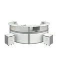 thumbnail image 1 of OFM Quadruple Marque Plexi Reception Station and 2 Mobile Pedestal File Cabinets in White (PKG-RCPN-13-0004), 1 of 2