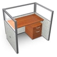 thumbnail image 1 of OFM RiZe 1 x 1 Privacy Workstation Unit in Gray and Cherry, 1 of 2
