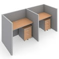thumbnail image 1 of OFM RiZe 1 x 2 Privacy Workstation Unit in Gray and Maple, 1 of 2