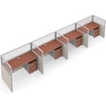 thumbnail image 1 of OFM RiZe 1 x 4 Privacy Workstation Unit in Beige and Cherry, 1 of 7