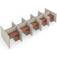 thumbnail image 1 of 10-Unit Full Vinyl Privacy Station Panel System, 2 x 5, Beige with Cherry Desk, 1 of 2