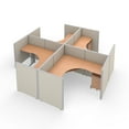 thumbnail image 1 of 4-Unit Full Vinyl Panels Workstation Kit, 2 x 2, Beige with Maple Desk, 1 of 6