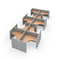 thumbnail image 1 of OFM RiZe Series 47" x 60" 1-Unit Full Vinyl Panels Workstation Kit, 2 x 5 Configuration, Gray with Maple Desk, 1 of 4