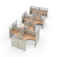 thumbnail image 1 of OFM RiZe Series 63" x 60" 1-Unit Vinyl Panel with Translucent Top Workstation Kit, 2 x 5 Configuration, Beige with Maple Desk, 1 of 4