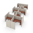thumbnail image 1 of OFM RiZe Series 63" x 72" 1-Unit Full Vinyl Panels Workstation Kit, 2 x 5 Configuration, Beige with Cherry Desk, 1 of 4