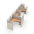 thumbnail image 1 of OFM RiZe Series 63" x 72" 4-Unit Workstation Kit, 1 x 4 Configuration, Vinyl with Translucent Top, Beige with Maple Desk, 1 of 9