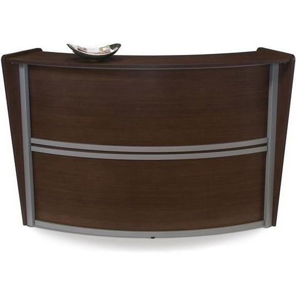 OFM Single Curved Reception Station (Component 1), Walnut