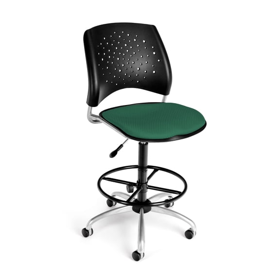 OFM Star Swivel Drafting Chair with Drafting Kit in Shamrock Green