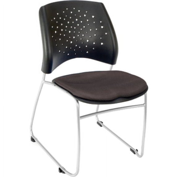 Stars Stacking Chair w Curved Back & Padded Seat - Set of 4 (Slate Gray)