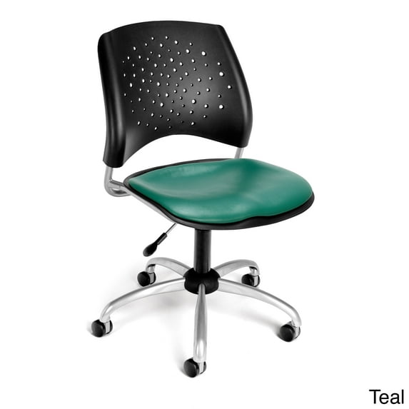 OFM Star Swivel Drafting Chair with Vinyl Seats and Drafting Kit in Teal