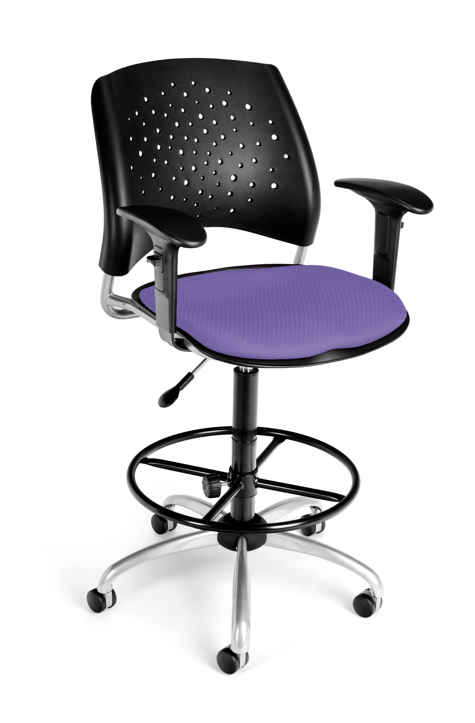Stars Swivel Stool with Arms, Blue