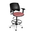 thumbnail image 1 of OFM Stars Swivel Stool with Arms, Coral, 1 of 7