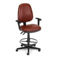 thumbnail image 1 of OFM Straton Series Model 119-VAM-AADK Swivel Task Chair with Arms and Drafting Kit, Anti-Microbial Vinyl, Wine, 1 of 2