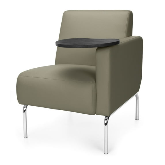 OFM Triumph Series Model 3001LT Polyurethane Modular Left Arm Lounge Chair with Tungston Tablet, Taupe