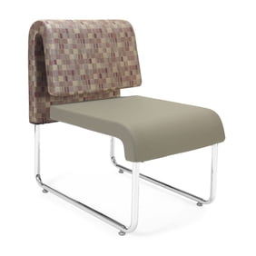 OFM Uno Series Model 420 Fabric and Polyurethane Lounge Chair, Plum with Taupe, Pack of 2