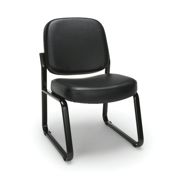 OFM Vinyl Armless Guest and Reception Chair, in Black (405-VAM-606)