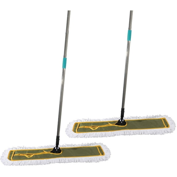 OFO 36inch Industrial Commercial Dust Mop 2 Sets //Heavy Duty Dust Mop // 63inch Length Stainless Steel Handle //Easily Clean Large Area Factory,Shopping Mall,Garage