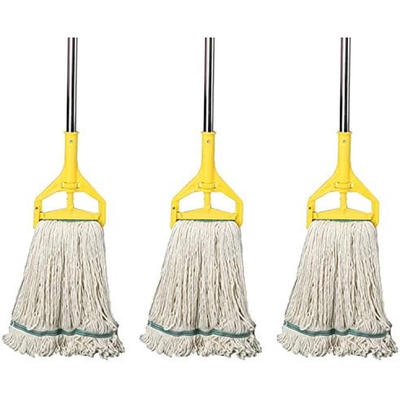 OFO Loop-End String Wet Mop, Heavy Duty Commercial Industrial Mop, 67 inch Stainless Steel Pole,3- Pack$$Tools & Hardware Other