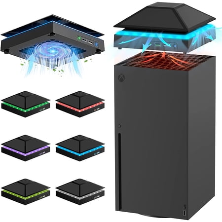 OFOCASE Cooling Fan for Xbox Series X with RGB LED Light Dust Cover 3 Adjustable Speed Cooler Fan with 2 USB Ports