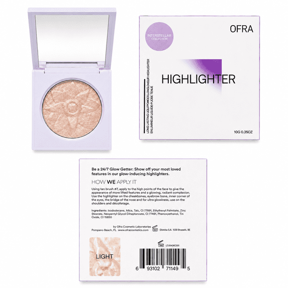 OFRA Cosmetics Highlighter The Hills, Radiant Champagne Glow Highlighter, Pressed Powder Illuminator, 0.35 oz / 10 g