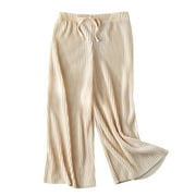 OFTZID Toddler Baby Girls Pants Wide Leg Lightweight Casual Elastic Waist Straight Leg Loose Kids Trousers for Girl Size 2-3T