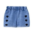 thumbnail image 1 of OFTZID Toddler Baby Girls Summer Denim Shorts Elastic Waistband Cute Jeans, 1 of 7