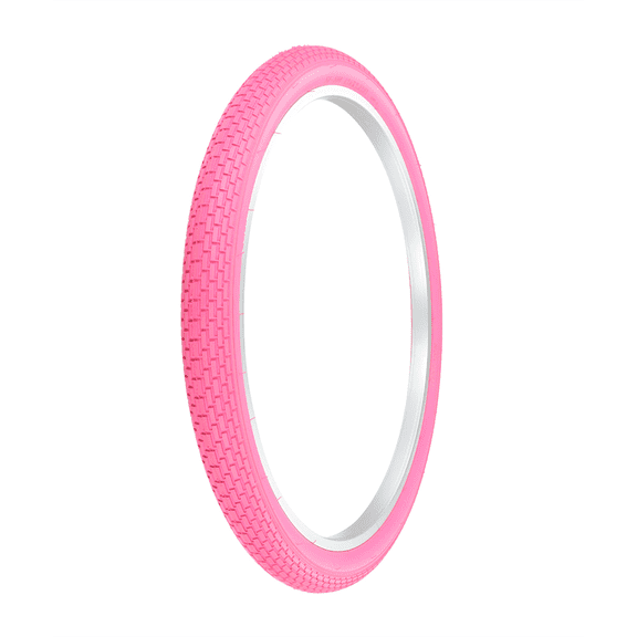 OG Bicycle Wire Bead Tire 24 X 2.125 Pink/Pink Brick Tread Tire G-5009