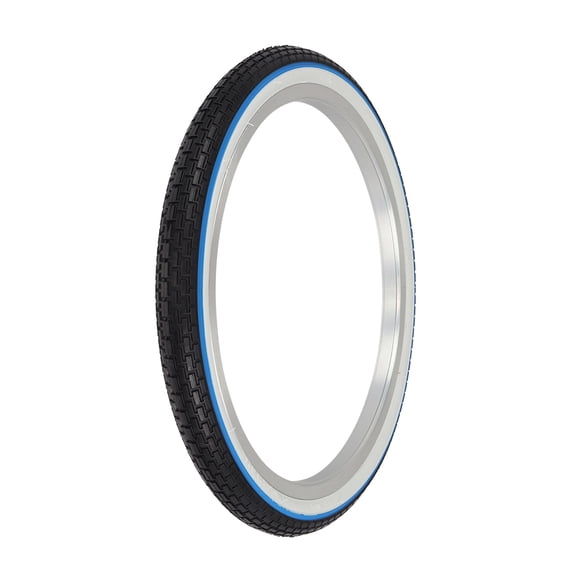 OG Lowrider Bicycle Tire 20" x 1.75" G-5009 Black/White Sidewall w/Blue Line Brik Tread