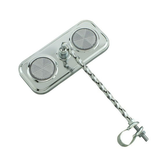 OG Lowrider Classic Rectangle Square Twisted Bike Mirror Chrome, White Reflectors
