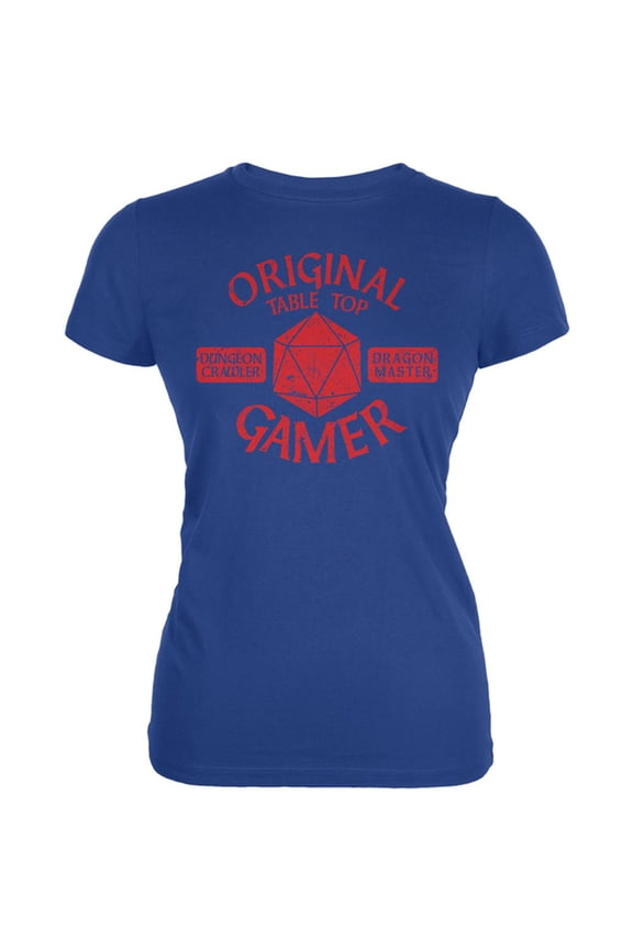 OG Original Gamer d20 Table Top Edition Juniors Soft T Shirt Royal X-LG