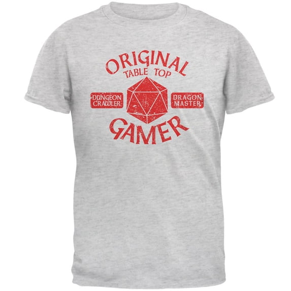 OG Original Gamer d20 Table Top Edition Mens T Shirt Light Heather Grey 2XL
